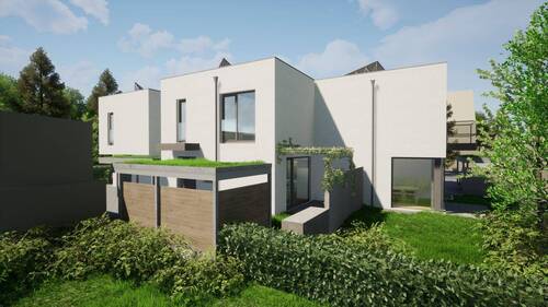 Ansicht von Westen mit zusätzlicher Terrasse - 4 Zimmer Reihenmittelhaus zum Kaufen in Nürnberg