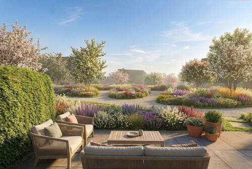 #Garten Südseite - 'Aufatmen im Grünen, Erdgeschosswohnung mit Terrasse und Gartenzugang'