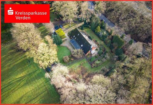 Luftbild - Traumhaftes Landhaus in Oyten! Vielseitiges Mehrfamilienhaus mit Potenzial!