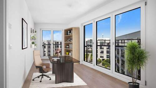 Arbeitszimmer - Visualisierung - Etagenwohnung mit 95,40 m&sup2; in München zum Kaufen