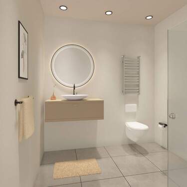 Badezimmer visualisiert - 3 Zimmer Etagenwohnung in Ludwigshafen