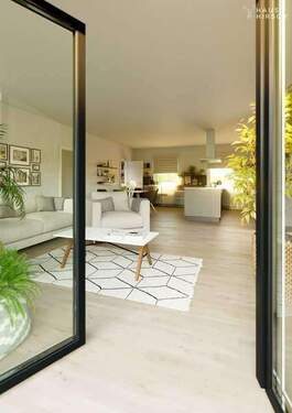 Wohnzimmer - Visualisierung (Beispieldarstellung) - Etagenwohnung mit 74,60 m&sup2; in Königswinter zum Kaufen