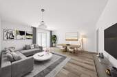 Einrichtungsbeispiel Wohnzimmer - Exklusives Wohnen im Herzen von Frankfurt (Oder): Neubau-Traum mit Südbalkon und Top - Ausstattung