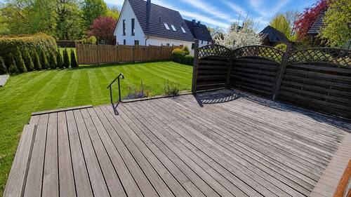 Sicht von der Terrasse - Einfamilienhaus mit 90,00 m&sup2; in Grundhof zur Miete