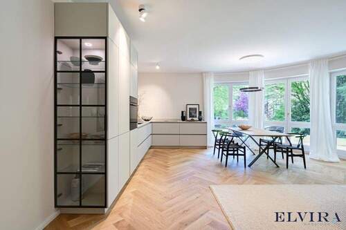 Wohn-/Essbereich - ELVIRA, Harlaching - Zeitlose Eleganz: Traumhafte 3,5-Zimmer-Wohnung in Bestlage!