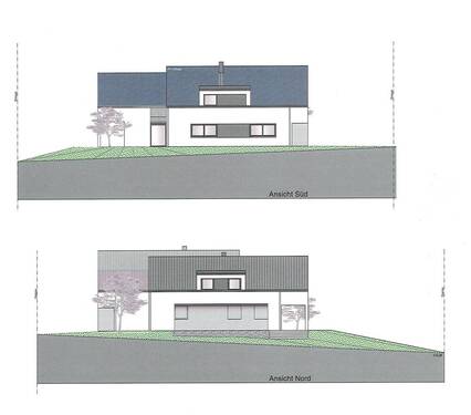 Ansicht Nord-Süd - 5 Zimmer Doppelhaushälfte zum Kaufen in Moos