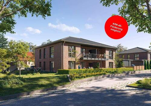 Ansicht Terrassenseite - Großzügige 3-Zimmer Neubauwohnung WE04