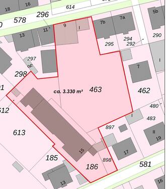 Baugrundstück.jpeg - Baugrundstück 3.330 m² in Lünen Süd mit eingeschossigem Altbestand und Erschließung von 2 StraßenSeiten!