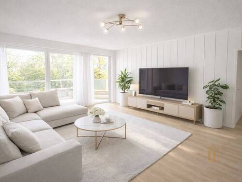 Wohnzimmer visualisiert - Wohlfühlen mit Wintergarten & Balkon - Charmante Wohnung mit besonderem Wohngefühl
