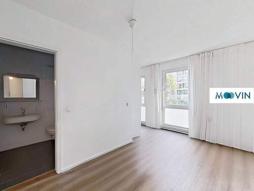 Ansicht III: Wohn- und Esszimmer - Terrassenwohnung mit 34,40 m&sup2; in Leipzig zur Miete