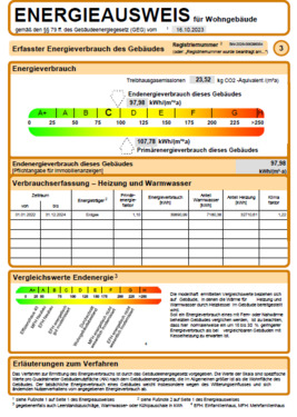 Energieausweis - Verbrauchsausweis - 
