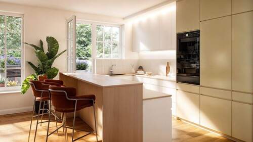 Küche - visualisiert - 5 Zimmer Etagenwohnung in Berlin