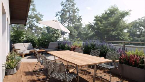 Terrasse - visualisiert - Etagenwohnung mit 200,00 m&sup2; in Berlin zum Kaufen