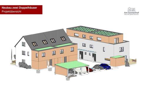 Bild 1 - Provisionsfrei: Neubau Doppelhäuser - Familienfreundlich mit Innenhof - VK als Ausbauhaus möglich