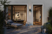 Terrasse mit Blick ins Arbeitszimmer - 