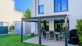 Überdachte Terrasse im Garten - 5 Zimmer Doppelhaushälfte in Hennigsdorf