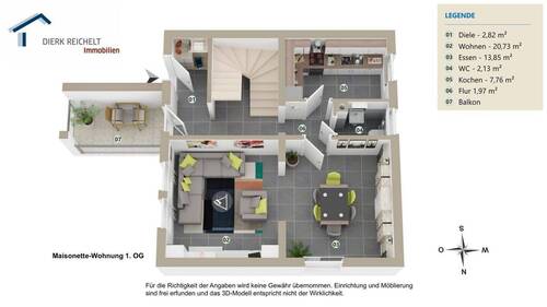 Maisonette-Wohnung 1. OG - 4 Zimmer Etagenwohnung zum Kaufen in Egelsbach