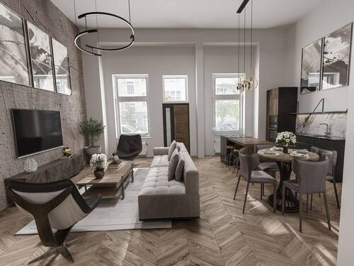 Wohnzimmer und Küche - 