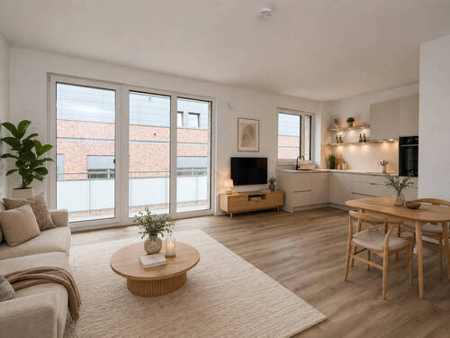 HOMESTAGING Wohnbereich mit offener Küche (KI generiert) - 