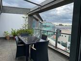 Komplett-Büro - Traum-Büro im Mediapark: Komplett, möbliert, Terrasse & Weitblick