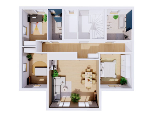 verschiedene Wohnungsansichten - 