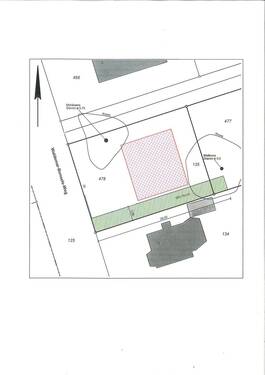 Zufahrt zum hinteren Grundstück, grün schraffiert - 