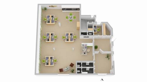 Idee für die mögliche Aufteilung der Teilfläche - Büro in Ottersberg