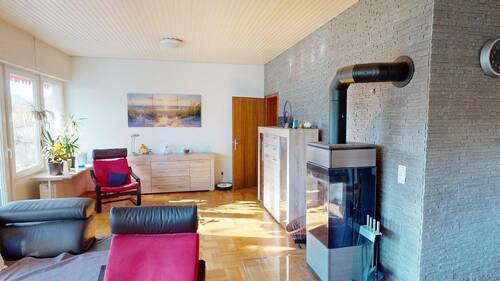 Wohnzimmer Kamin - 7 Zimmer Einfamilienhaus in Biedenkopf