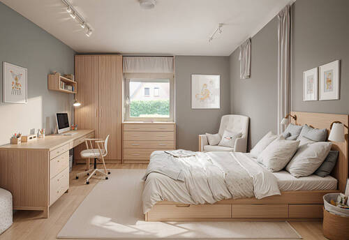 Haus Nr. 2: Schlafzimmer KI generiert - 