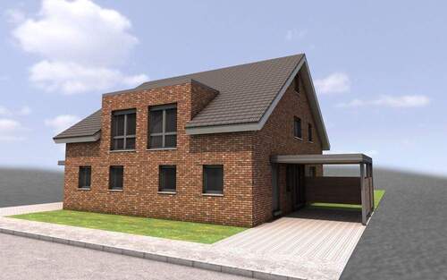 Visualisierung 1 - PROVISIONSFREI!!! Neubau: Moderne Doppelhaushälfte in beliebter Vechtaer Wohngegend