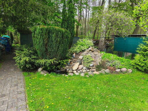 Teich mit Brunnen - 