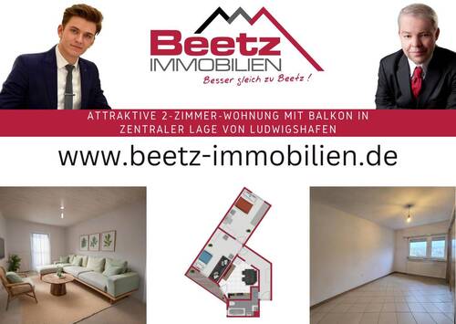 Beetz Immobilien - Wohnung Ludwigshafen - 129.000,00 EUR Kaufpreis, ca.  55,00 m² Wohnfläche