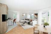 Küche, Wohnen - 6 Zimmer Doppelhaushälfte in Brunnthal