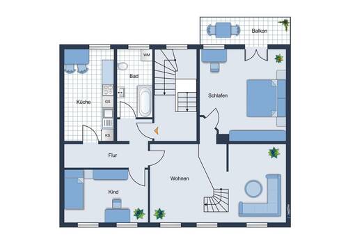 Hochparterre Vorderhaus - 