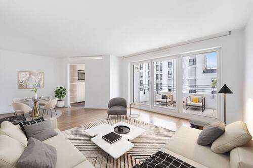 Wohnzimmer - virtuelles Wohnbeispiel - Hell, freundlich, gut geschnitten - 3-Zimmer-Wohnung mit Charme