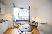 Wohn_Essbereich - Modernes Studentenapartment mit Balkon und Gemeinschaftsdachterrasse