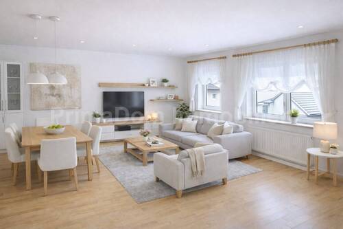 Wohnzimmer- unverbindliche Visualisierung, Möblier - 3-Zimmer-Wohnung mit Gartennutzung in Stein - ruhiges 3-Parteien-Haus in Toplage 
