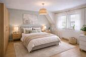 Schlafzimmer-unverbindliche Visualisierung, Möblie - 