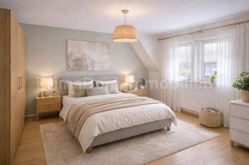 Schlafzimmer-unverbindliche Visualisierung, Möblie - 
