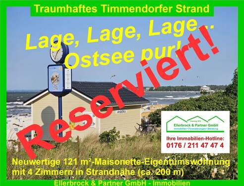 Reserviert! - RESERVIERT - Neuwertige 4-Zi.-Komfort-Maisonettewohnung (ca. 200 m zum Strand), NiendorfOstsee
