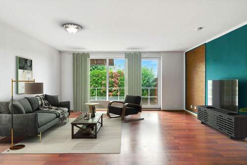 Wohnzimmer Virtual Staging – Möblierung digital ergänzt - Ihr Familienhaus mit Möglichkeiten - Leuna-Kötschlitz ruft!