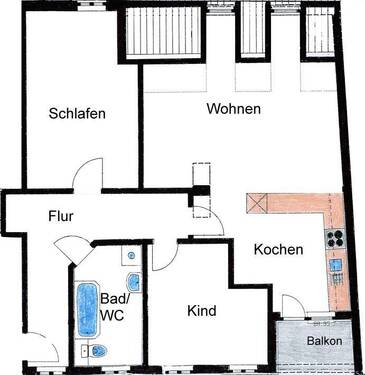 Bild 1 - 3-Zimmerwohnung in Ilmenau - 720,00&nbsp;EUR Kaltmiete, ca.&nbsp; 84,40&nbsp;m&sup2;&nbsp;Wohnfl&auml;che