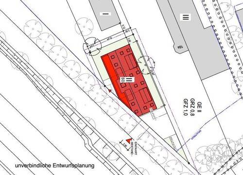 Lageplan_Auszug - Baugrundstück mit Altbestand im Gewerbegebiet