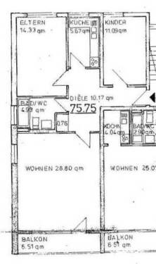 Bild 1 - 3 Zimmer Etagenwohnung in Burghausen