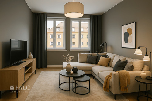 Visualisierung Wohnzimmer - 2 Zimmer Etagenwohnung in Augsburg