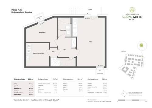 Haus 17 - Kellergeschoß - Einfamilienhaus mit 240,40 m² in Brühl zum Kaufen