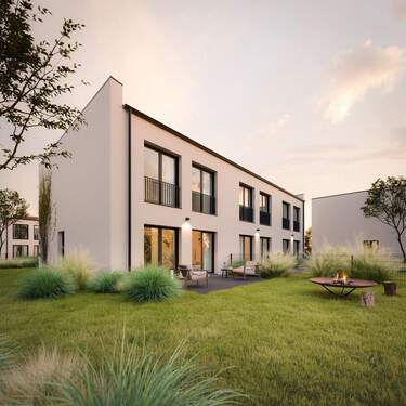 Außenvisualisierung - Unser Zuhause: Reiheneckhaus mit Garten, Echtholz-Parkett & nachhaltiger Technik