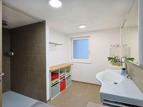 Modernes Tageslichtbad mit großer Dusche - 