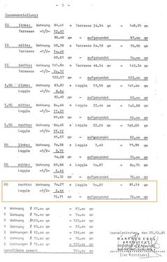 Wohnflächenberechnung gesamt - 