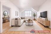 Wohnzimmer mit KI möbliert - Etagenwohnung mit 90,00 m&sup2; in Magdeburg / Stadtfeld Ost zum Kaufen